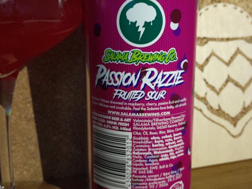 Salama Brewing Passion Razzie Fruited Sour