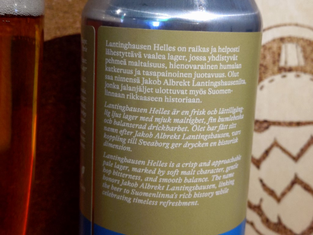 Suomenlinnan Panimo Lantinghausen Helles
